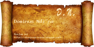 Dominus Nóna névjegykártya